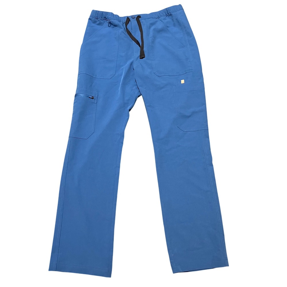 Figs Cairo Cargo Scrub Straight Leg Pants Mens Medium Blue TM3001